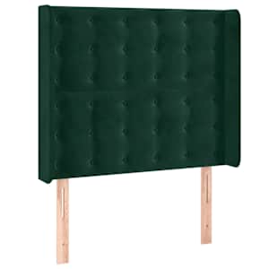 Čelo postele s LED tmavě zelené 83 x 16 x 118/128 cm samet - obrázek 3