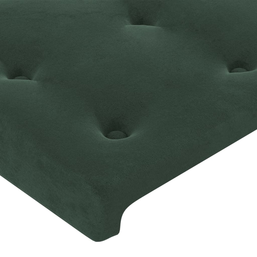 gultas galvgalis ar LED, 103x16x118/128 cm, tumši zaļš samts | Stepinfit.lv