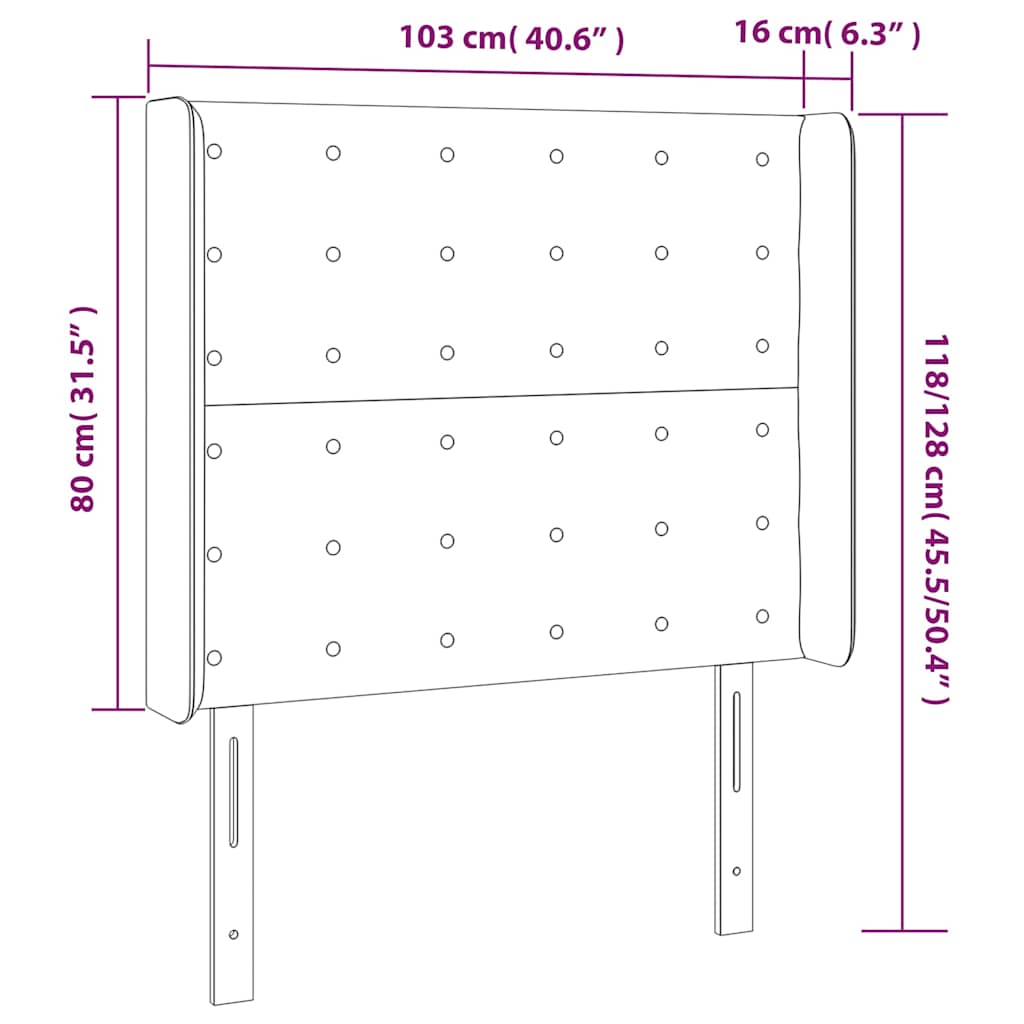 LED posteljno vzglavje temno modro 103x16x118/128 cm žamet - slika 7