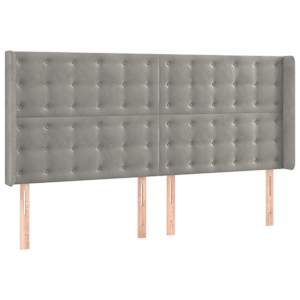 Čelo postele s LED světle šedé 163 x 16 x 118/128 cm samet - obrázek 3