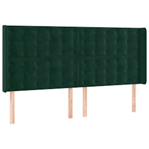 Čelo postele s LED tmavě zelené 163 x 16 x 118/128 cm samet - obrázek 3