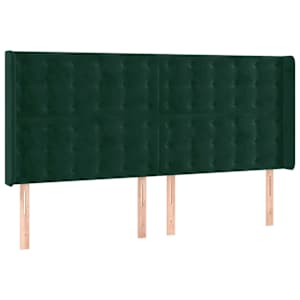 Čelo postele s LED tmavě zelené 183 x 16 x 118/128 cm samet - obrázek 3