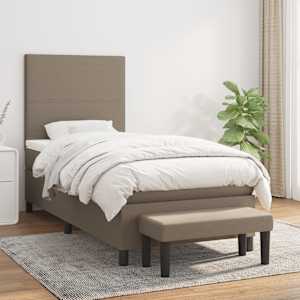 Box spring postel s matrací taupe 80x200 cm textil - obrázek 1