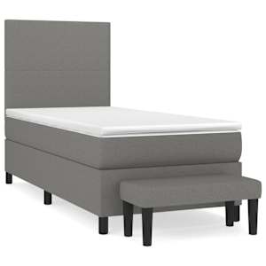 Box spring postel s matrací tmavě šedá 90x200 cm textil - obrázek 2