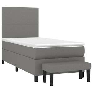 Box spring postel s matrací tmavě šedá 90x200 cm textil - obrázek 3