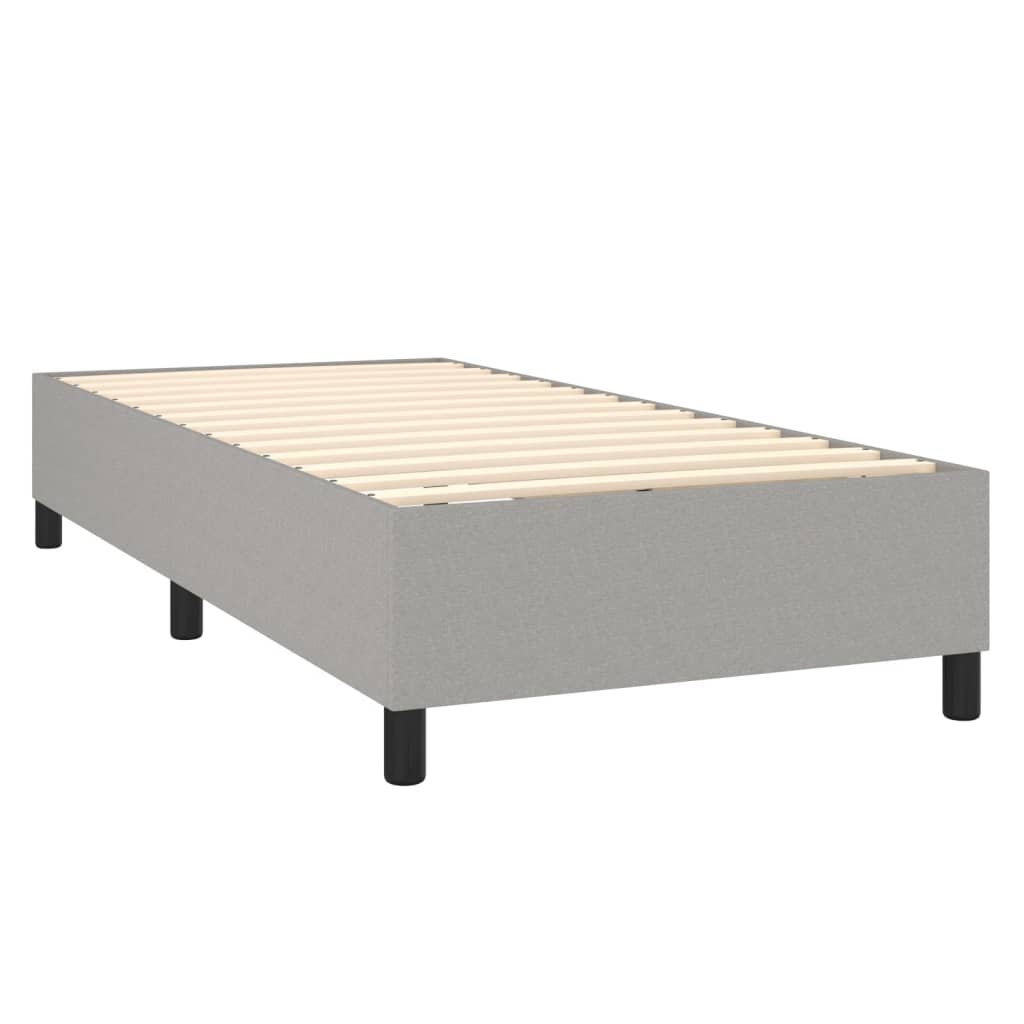 Box spring postelja z vzmetnico svetlo siv 100x200 cm blago