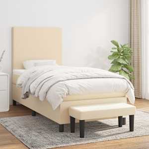 Box spring postel s matrací krémová 100 x 200 cm textil - obrázek 1