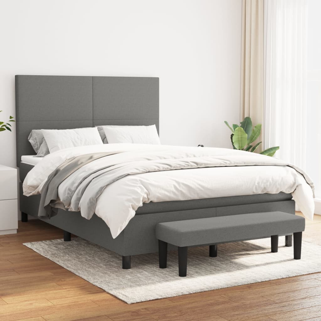  ΚΡΕΒΑΤΙ BOXSPRING ΜΕ ΣΤΡΩΜΑ ΣΚΟΥΡΟ ΓΚΡΙ 140X200 ΕΚ ΥΦΑΣΜΑΤΙΝΟ V-3136438