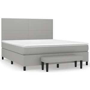 Box spring postel s matrací světle šedá 160 x 200 cm textil - obrázek 2