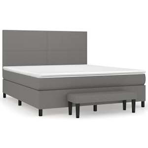 Box spring postel s matrací tmavě šedá 160x200 cm textil - obrázek 2