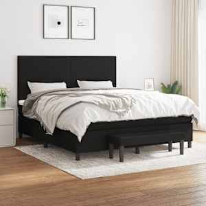 Box spring postel s matrací černá 160x200 cm textil - obrázek 1