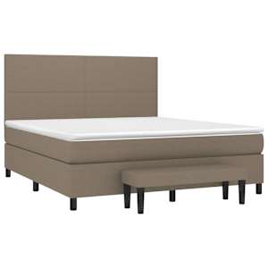 Box spring postel s matrací taupe 160x200 cm textil - obrázek 3