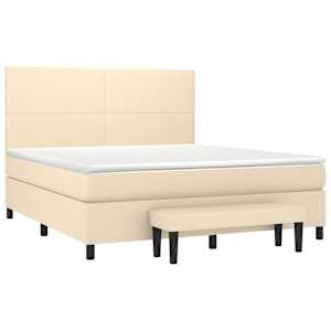 Box spring postel s matrací krémová 160x200 cm textil - obrázek 3