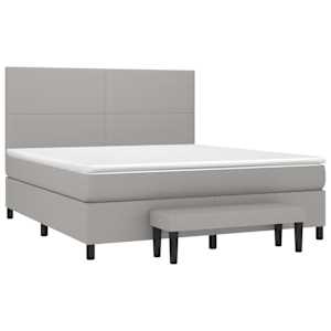 Box spring postel s matrací světle šedá 180 x 200 cm textil - obrázek 3