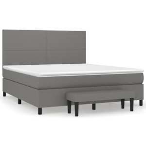 Box spring postel s matrací tmavě šedá 180x200 cm textil - obrázek 2