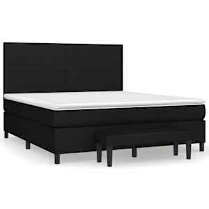 Box spring postel s matrací černá 180x200 cm textil - obrázek 2