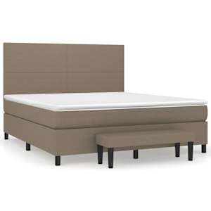 Box spring postel s matrací taupe 180x200 cm textil - obrázek 2