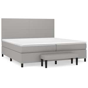Box spring postel s matrací světle šedá 200 x 200 cm textil - obrázek 2