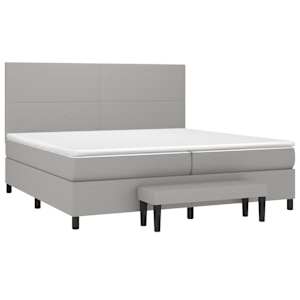 Box spring postel s matrací světle šedá 200 x 200 cm textil - obrázek 3