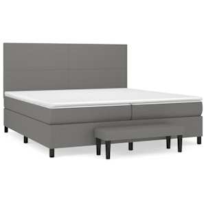 Box spring postel s matrací tmavě šedá 200x200 cm textil - obrázek 2