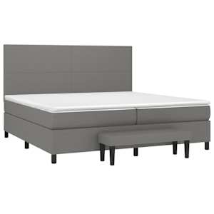Box spring postel s matrací tmavě šedá 200x200 cm textil - obrázek 3