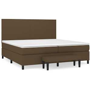 Box spring postel s matrací tmavě hnědá 200x200 cm textil - obrázek 2