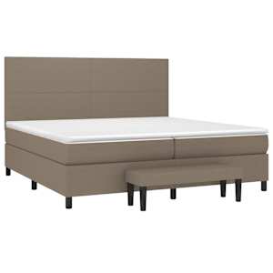 Box spring postel s matrací taupe 200x200 cm textil - obrázek 3