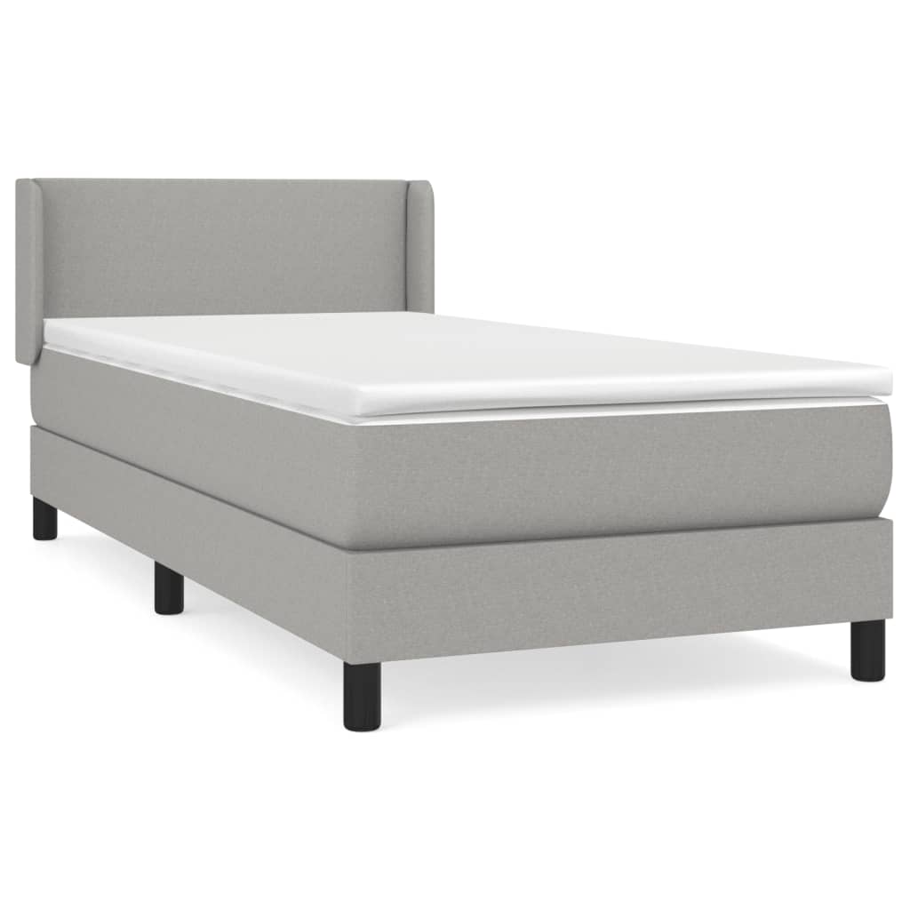 Thumbnail - vidaXL Boxspringbett mit Matratze Hellgrau 90x190 cm Stoff