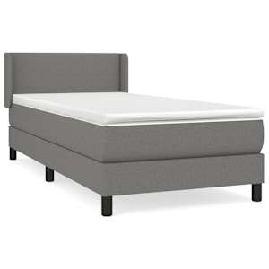 Box spring postel s matrací tmavě šedá 90x190 cm textil - obrázek 2