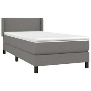 Box spring postel s matrací tmavě šedá 90x190 cm textil - obrázek 3