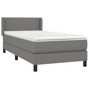 Box spring postel s matrací tmavě šedá 100 x 200 cm textil - obrázek 3