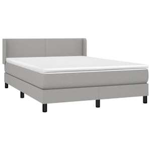 Box spring postel s matrací světle šedá 140 x 190 cm textil - obrázek 3