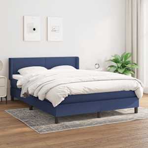 Box spring postel s matrací modrá 140x190 cm textil - obrázek 1