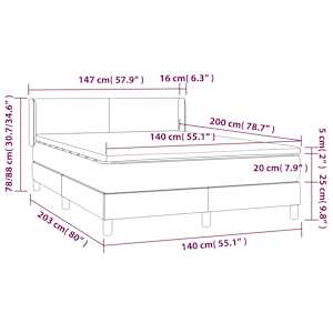 Box spring postel s matrací tmavě šedá 140x200 cm textil - obrázek 7
