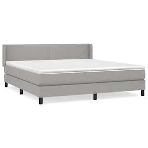 Box spring postel s matrací světle šedá 160 x 200 cm textil - obrázek 2