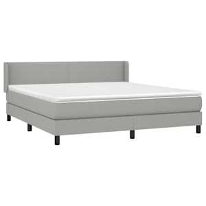 Box spring postel s matrací světle šedá 160 x 200 cm textil - obrázek 3