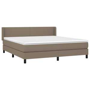 Box spring postel s matrací taupe 180x200 cm textil - obrázek 3