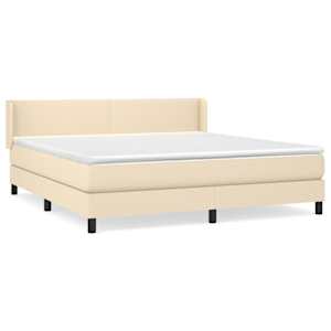 Box spring postel s matrací krémová 180x200 cm textil - obrázek 2