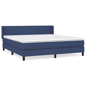 Box spring postel s matrací modrá 180x200 cm textil - obrázek 2