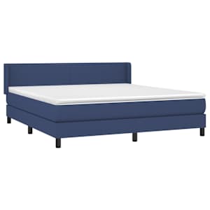 Box spring postel s matrací modrá 180x200 cm textil - obrázek 3