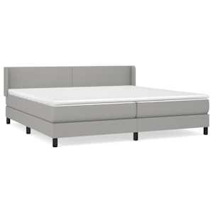 Box spring postel s matrací světle šedá 200 x 200 cm textil - obrázek 2