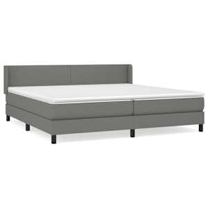 Box spring postel s matrací tmavě šedá 200x200 cm textil - obrázek 2
