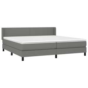 Box spring postel s matrací tmavě šedá 200x200 cm textil - obrázek 3