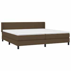 Box spring postel s matrací tmavě hnědá 200x200 cm textil - obrázek 3