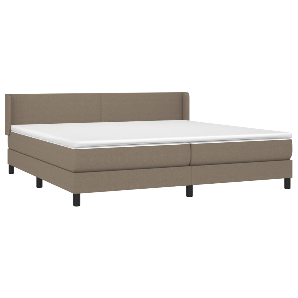 vidaXL Boxspring met matras stof taupe 200x200 cm afbeelding