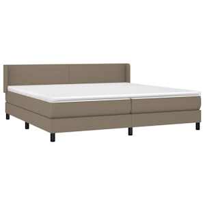Box spring postel s matrací taupe 200x200 cm textil - obrázek 3