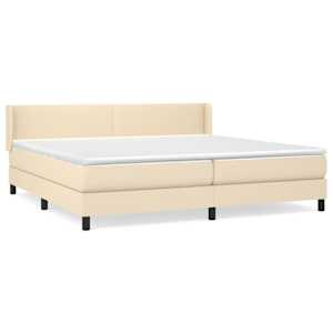 Box spring postel s matrací krémová 200x200 cm textil - obrázek 2