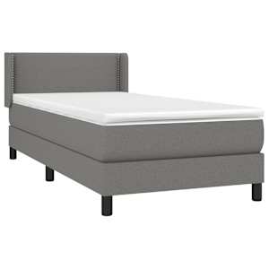 Box spring postel s matrací tmavě šedá 90x190 cm textil - obrázek 3