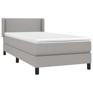 Box spring postel s matrací světle šedý 100 x 200 cm textil - obrázek 3