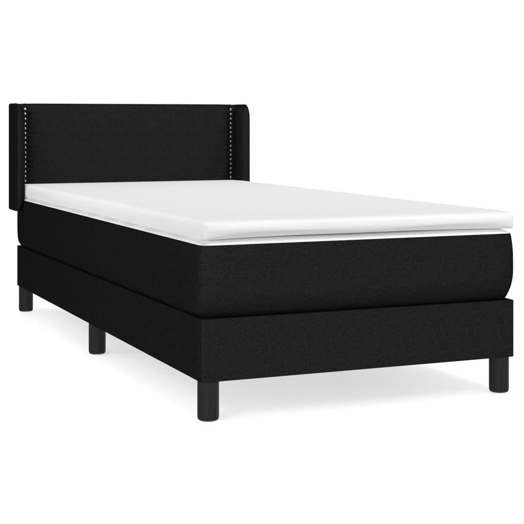 Thumbnail - vidaXL Boxspringbett mit Matratze Schwarz 100x200 cm Stoff